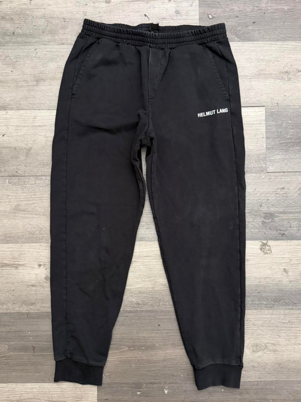 Helmut Lang Black Logo Sweat Joggers Size XXL GUC MSRP $295